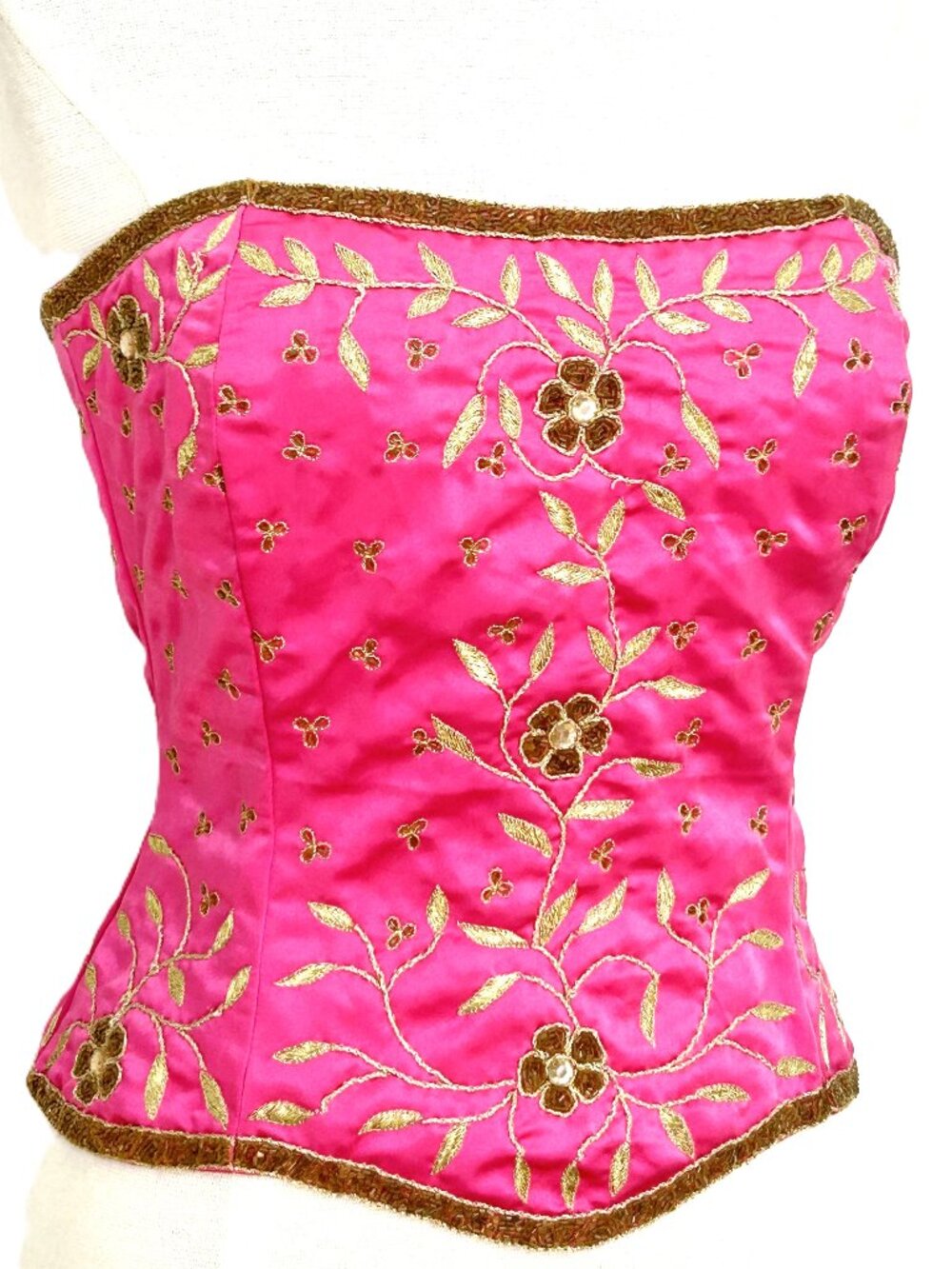 JASDEE Vintage Bustier Corset Hand Work Gotta Embroidery On Satin Style F3156